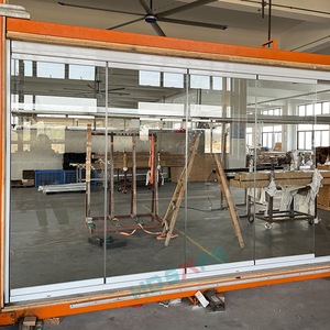 HDSAFE Porte en verre pliante sans cadre Restaurant Centre commercial Terrasse Portes accordéon Pliante Coulissante Patio Extérieur Bi Fold Door - Product Image 5