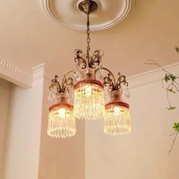 Lustre de plafond style rétro 2025 French Light pour chambre à coucher, lampe de chevet en verre à vin