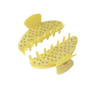 Pinces à cheveux élégantes françaises de niche, légères, de luxe, jaunes, perlées, accessoires capillaires haut de gamme, type griffe de requin