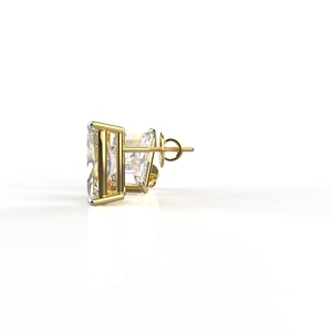 Pretty Lab Grown Diamond Stud Pendientes 18K Oro 5 Quilates Cada uno Radiant Cut Solitaire Pendientes Producto para niñas en venta al por mayor - Product Image 2