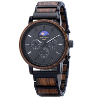 Montre en bois personnalisée de luxe pour homme, haute qualité, avec logo personnalisé, chronographe, résistante à l'eau, pour dropshipping