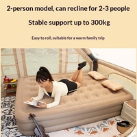 Matelas pneumatique d'extérieur avec dessus floqué, lit double, gonflage entièrement automatique, dossier inclinable, longueur 200 cm, pour le camping