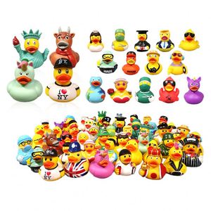 Jouets de bain en caoutchouc de sécurité en gros avec logo, canard couineur en PVC couleur personnalisée, fonction à presser, pour salle de bain, cadeau promotionnel - Product Image 1