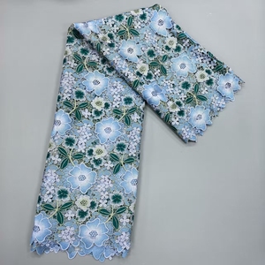 Fashionable Soft and <strong>Stretchable</strong> <strong>Lace</strong> <strong>Fabric</strong> with Raised Flowers Fine Texture African Rope <strong>Lace</strong> Cup Material - Product Image 2