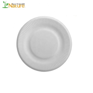 Plaque biodégradable Compostable <span class=keywords><strong>Canne</strong></span> À <span class=keywords><strong>Sucre</strong></span> <span class=keywords><strong>Fibre</strong></span> Pulpe Dîner Écologique Assiettes Jetables - Product Image 4
