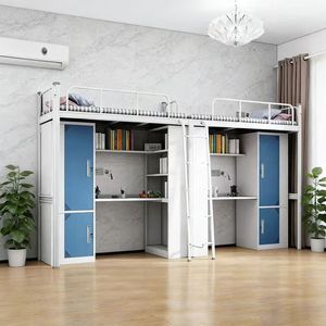 <span class=keywords><strong>Cama</strong></span> Alta Doble Extra Moderna de Primera Calidad que Ahorra Espacio con Escritorio y Armario para Parejas, Ahorro de Espacio en el Dormitorio - Product Image 3