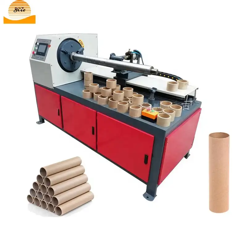 industrial cardboard tube pipe cutter double sides adhesive tape paper core cutting paper pipe slitter machine