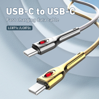 Kabel Pengisi Daya LDNIO LC871C Tipe C PVC, Kabel Data Pengisian Cepat untuk Ponsel iPhone iPad
