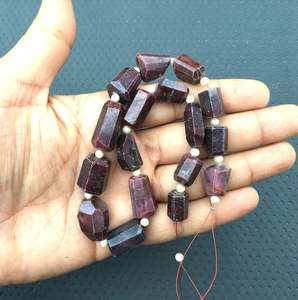 Juego de 17 piezas de piedras preciosas de rubí natural de alta calidad, facetadas pepitas, cuentas Rojas, pulseras DIY, collares, pendientes, venta al por mayor - Product Image 5