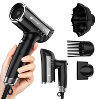 Sèche-cheveux professionnel pliable infrarouge à affichage LED plasma 200 millions, double tension, séchage rapide, haute vitesse, vente directe usine