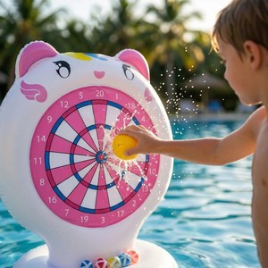 <b>Inflatable</b> Floating Dart Board <b>Game</b>, 51" Giant Cat Themed Soccer Darts Target for Kids, Indoor Outdoor Pool Party Toy - Product Image 4
