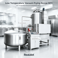 Commerciële vacuüm-friteuse voor lage temperaturen, machine voor het maken van knapperige fruit- en groentegerechten, vacuüm-friteerapparatuur voor de verwerking van snacks