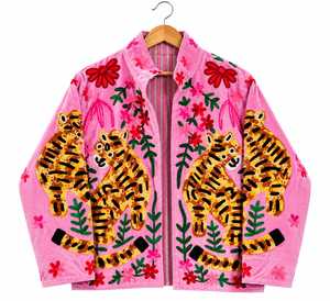 Blouson Bomber Rose en Velours de Luxe pour Femme, Fait Main, Séchage Rapide, Respirant, Col en V, Épais, Hiver, Manches Longues, Manteau Tendance, Fabrication B2B - Product Image 1