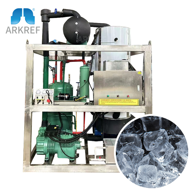 For Commercial Industrial Ice Tube Maker Machine 5t-40t Per Day High Water/Air Cooled Condenser Multi-Voltage Compressor Core