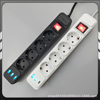 Multiprise EU 3/4AC avec protection contre les surtensions, 2/3/5m, OEM ODM, prise d'extension électrique 16A, multiprise USB