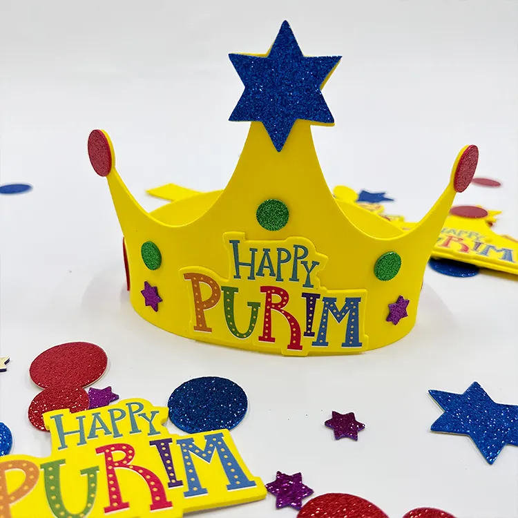 Accesorios de celebración personalizados de espuma EVA doblada Feliz Año Nuevo niños divertidos sombreros de fiesta DIY sombrero de cumpleaños para bebé