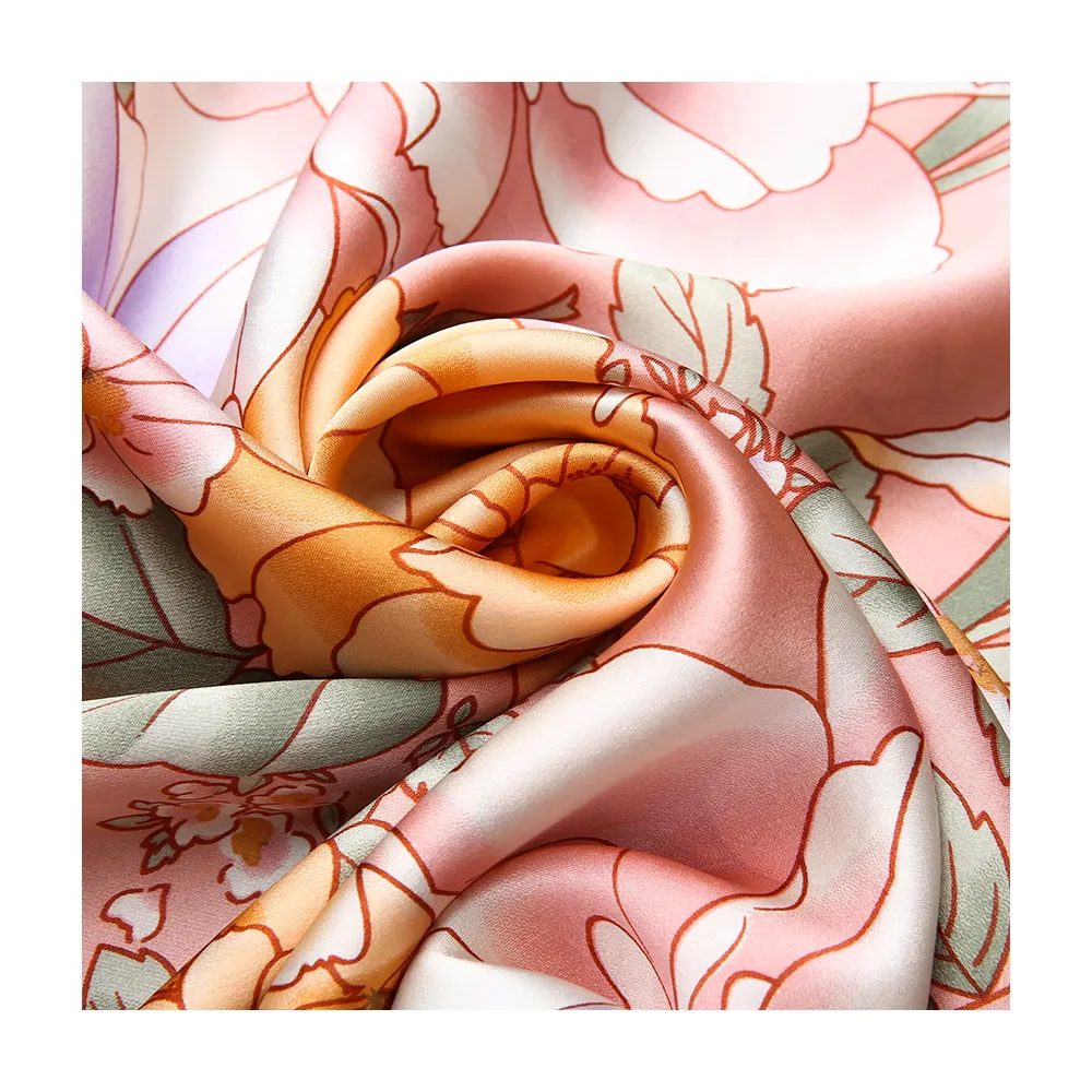 OEKO-TEX100 Pure Silk Fabric Digital Printed for Bedding Set Multicolor Silk Charmeuse