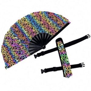 พัดพับสะท้อนแสง ลายดาวโฮโลแกรม พร้อมที่วางพัด มีสินค้าในสต็อก - Product Image 2