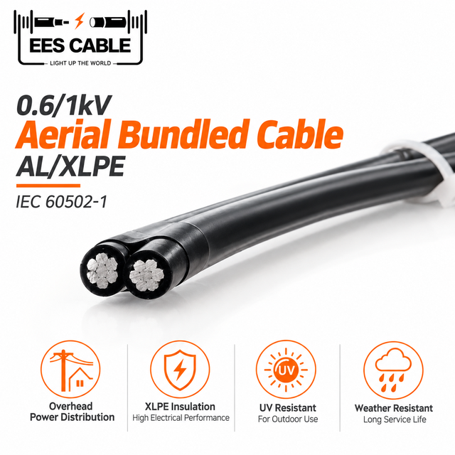 0.6/1kV 2 Core 16mm² ABC Twin Cable XLPE Insulated Aluminum Conductor Overhead Bundled Wire for Ghana