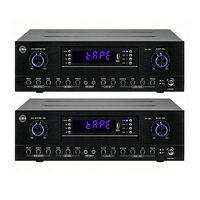 Mini Mezclador de Potencia Profesional, Amplificador de Potencia Estéreo de 100Wx2 para Audio de Alta Resolución, Panel de Aluminio de 3U, Amplificador de Karaoke Integrado con Eco