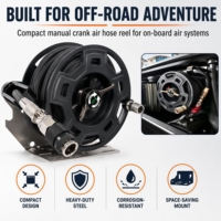 Manual Off-road Durable Air Drum Inflator Tool Heavy Duty Air Pump 7m Hose 220psi Storage for 4x4 Adventures