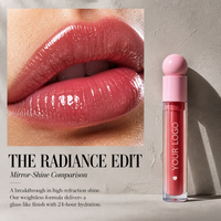 Brillo Labial con Efecto Gota de Agua, Resistente al Agua, Marca Privada OEM ODM, Vegano, Cruelty Free, Cosméticos Profesionales, Kit Profesional de Estudio
