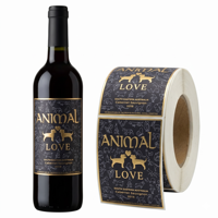 Etiquetas para Botellas de Whisky con Estampado en Relieve de Lámina Dorada, UV Localizado y Textura en Relieve, Etiquetas para Botellas de Vino en Papel