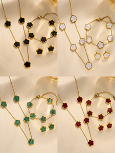 Set di Gioielli in Acciaio Inossidabile Placcato Oro 18K, Elegante e alla <span class=keywords><strong>Moda</strong></span> per Uso Quotidiano e Vacanze, Impermeabile e Resistente allo Sbiadimento - Product Image 2