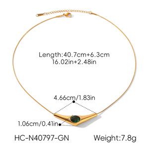 Collar Minimalista con Colgante Geométrico de Circonita, Antideslustre, Pulido, de Acero Inoxidable con Baño de Oro de 18K, Accesorios Diarios para Mujer - Product Image 6