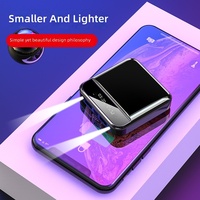 Mini Banco de Energía Ultra Delgado y Colorido de 10000mAh con Doble Puerto USB Tipo-C, Correa, Pantalla LED, Linterna, Carga Rápida y Portátil