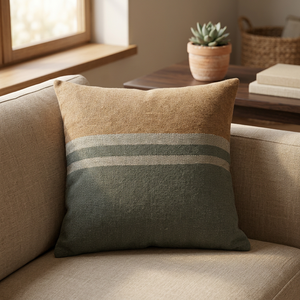 Housse de coussin en coton biologique tissée à la main, motif bohème, 20x20 pouces, fabriquée en Inde pour la décoration de la maison et des hôtels - Product Image 2