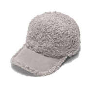 Aangepaste 6 Panel Zachte, Schattige Krul Bill Rand Sherpa Oxford Dobby Sport Baseball Caps Unisex Winter Outdoor Reizen Warme Hoeden