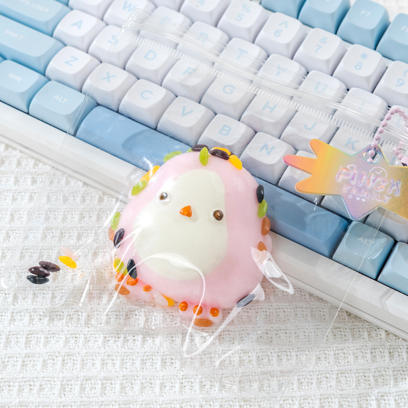 20694-Squishy boulette de moineau rose