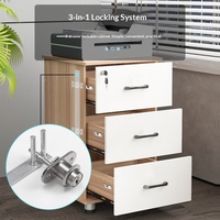 Serrure de meuble antivol en acier inoxydable à triple verrouillage pour armoire de bureau et tiroir de classeur, avec design triptyque