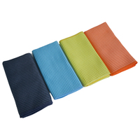 Serviette microfibre gaufrée sans peluches à séchage rapide, sans bords, pour nettoyage de vitres automobiles, super élimination des taches d'eau, 320 GSM