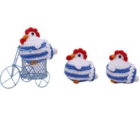 Porte-clés pendentif animal en coton artificiel fait main, motif dessin animé, soufflant des bulles, en forme d'œuf de poule, ornements transfrontaliers, fini