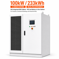 Kabinet ESS 100kW 233kWh Efisiensi PCS 98,5% Paket Penanggulangan Kebakaran Berbasis Level Dengan Sistem Penyimpanan Baterai Terintegrasi