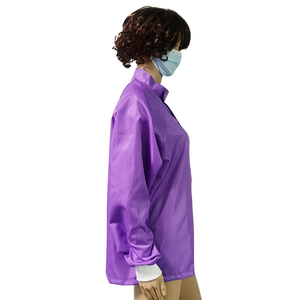 ALLESD uzun kollu yuvarlak boyun 5mm şerit güvenlik çalışma <span class=keywords><strong>ESD</strong></span> Anti statik temiz oda kat - Product Image 5