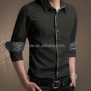 เสื้อเชิ้ตเดรสทรงเข้ารูปผ้าฝ้ายแท้ 100% ดีไซน์ล่าสุดสำหรับผู้ชาย ขายส่ง - Product Image 3