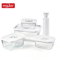 Boîte de rangement sous vide rectangulaire Pyglass Hot-selling avec pompe, LOGO personnalisable.