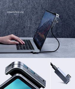 USB C <span class=keywords><strong>HUB</strong></span> 6 en 1 Tipo C a Multi USB 3,0 <span class=keywords><strong>HUB</strong></span> Adaptador para MacBook Pro/Air <span class=keywords><strong>iPad</strong></span> Pro Tablet 4K HD - Product Image 2