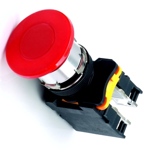 Interrupteur d'arrêt d'urgence en plastique à bouton poussoir tête de champignon rouge, momentané NO/NC, 22 mm - Product Image 1