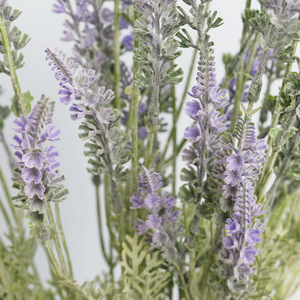 Ramo de lavanda artificial, 5 ramas moradas, 12 ramas moradas, flores de plástico de alta simulación para decoración del hogar, accesorios para bodas - Product Image 2