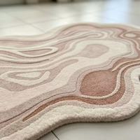 Conception personnalisée de tapis bicolores. Tapis doux imperméables à texture simili cuir. Convient aux chambres d'enfants