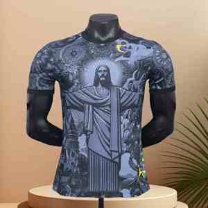 Camiseta de Fútbol de Brasil Personalizada 2025 - Fabricada en Tailandia, con Orificios para Pulgares, para Adultos, Mercado ASEAN, Venta al Por Mayor, Camiseta de Fútbol NEYMAR JR - Product Image 1