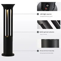 Lampe de pelouse LED d'extérieur moderne étanche solaire cour jardin IP65 corps en aluminium simple petite taille garantie de 3 ans Dimmable