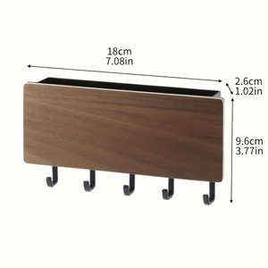Liheng Japanese-Style Wall-Mounted Key Rack With Storage Box For Entryway <b>Hooks</b> And Mail Organizer - Product Image 4