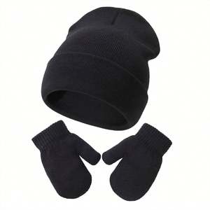 Ensemble bonnet et gants tricotés sur mesure pour bébé, chauds, pour filles et garçons, enfants, tout-petits, hiver - Product Image 5