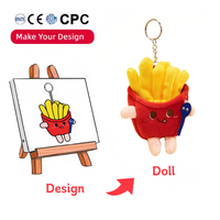 Fabricant de peluches OEM ODM, série alimentaire personnalisée, mini peluches hamburger, designs de peluches personnalisées, porte-clés en peluche personnalisé