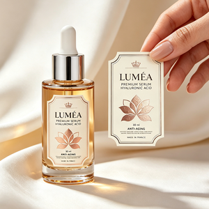 Etiquetas Adhesivas de Vinilo para Cosméticos de Marca Privada TEDDY, Logotipo con Estampado en Caliente Dorado, Etiquetas para Perfumes, Laminadas Brillantes - Product Image 3